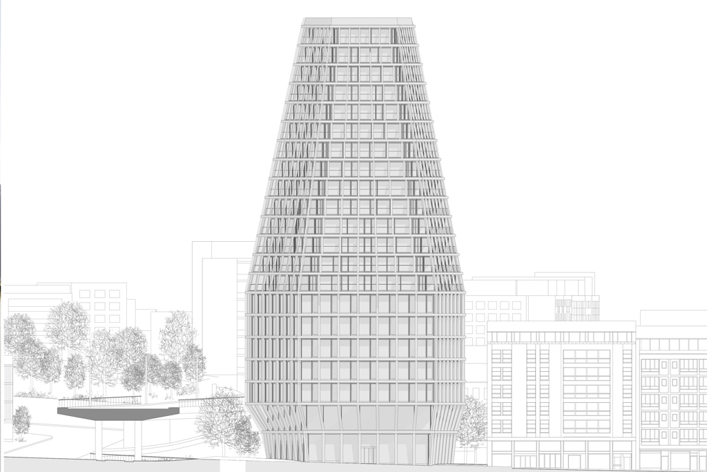 Neubau Hochhaus heuwaage Plan aktuell